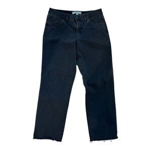 Wit & Wisdom Luxe Touch Girlfriend denim Raw hem Jean Black wash size 10 EUC